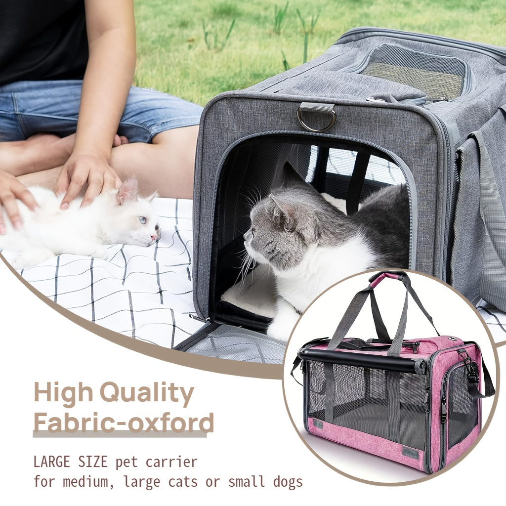 Foldable Soft-Sided Pet Travel Carrier - Blue