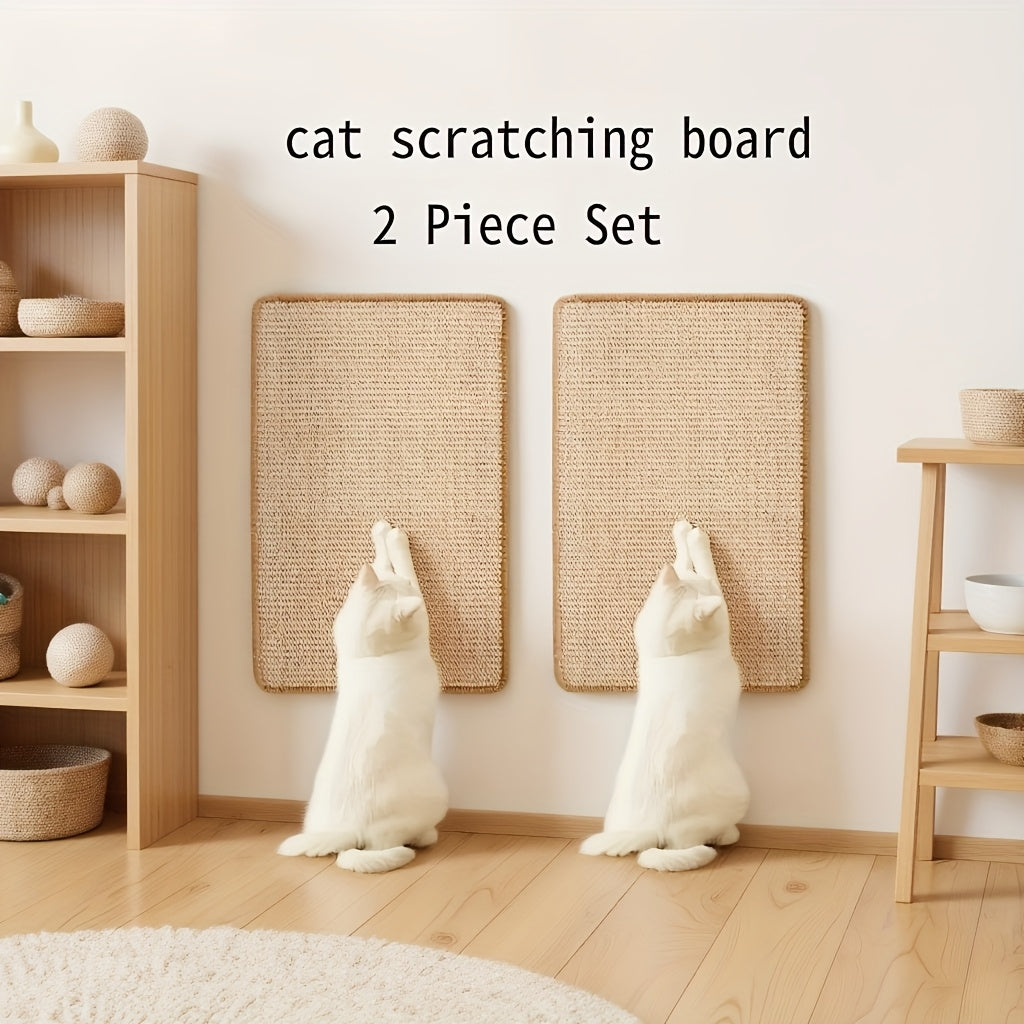 2-Pack Wall-Mounted Sisal Cat Scratching Mat - 2pcs/set