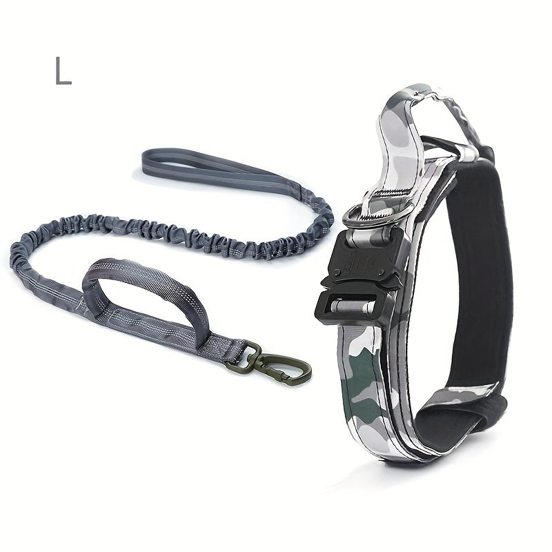 Heavy-Duty Dog Collar and Leash Set - Green, L