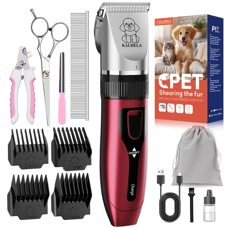 Rechargeable Low-Noise Pet Grooming Clippers