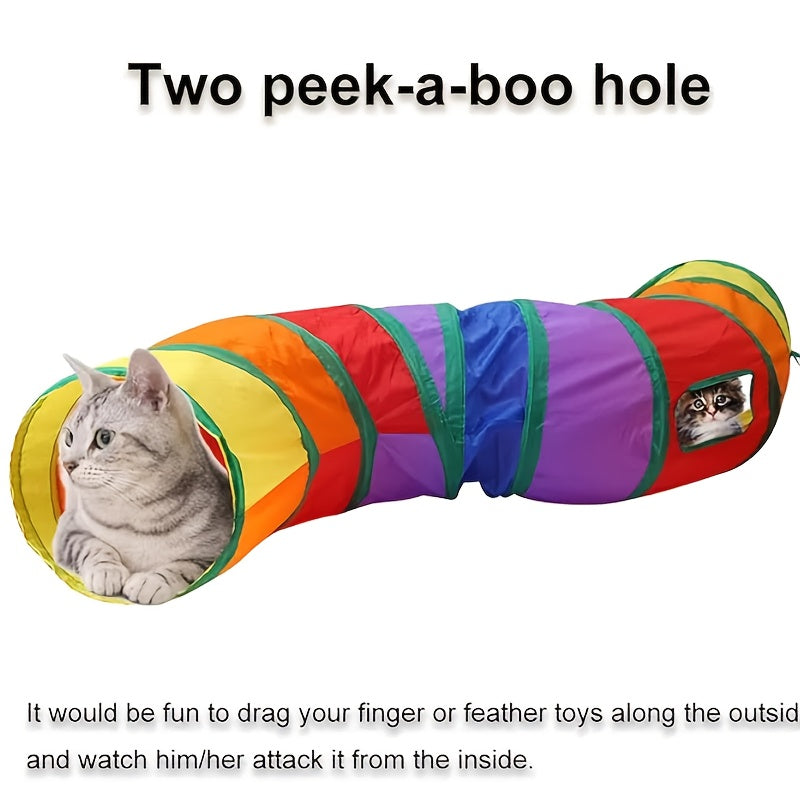 3-Way Foldable Cat Tunnel with Peek Holes