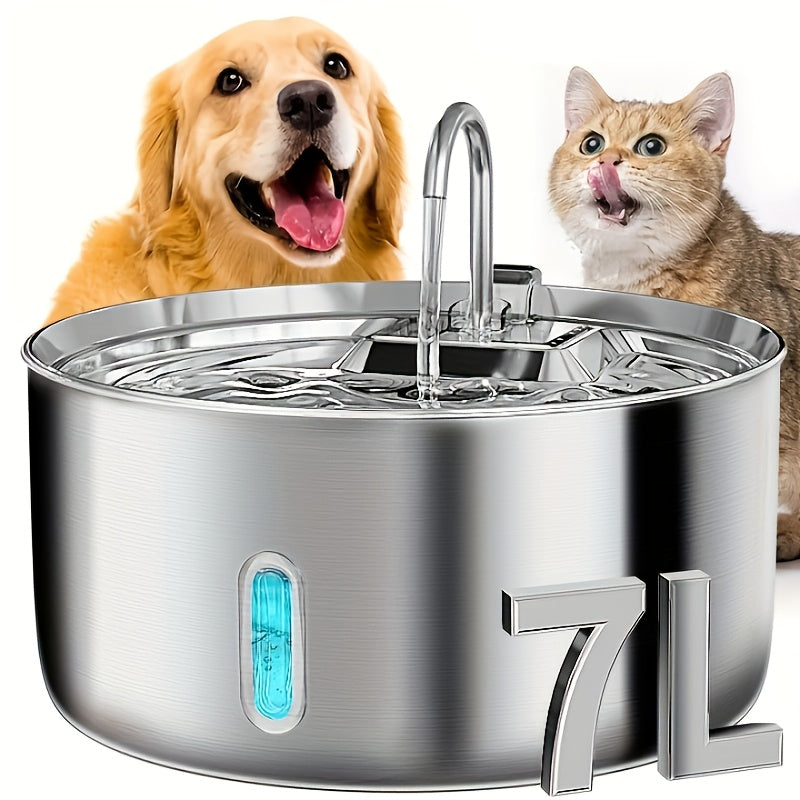 236 oz Stainless Steel Pet Water Fountain - Stainless Steel