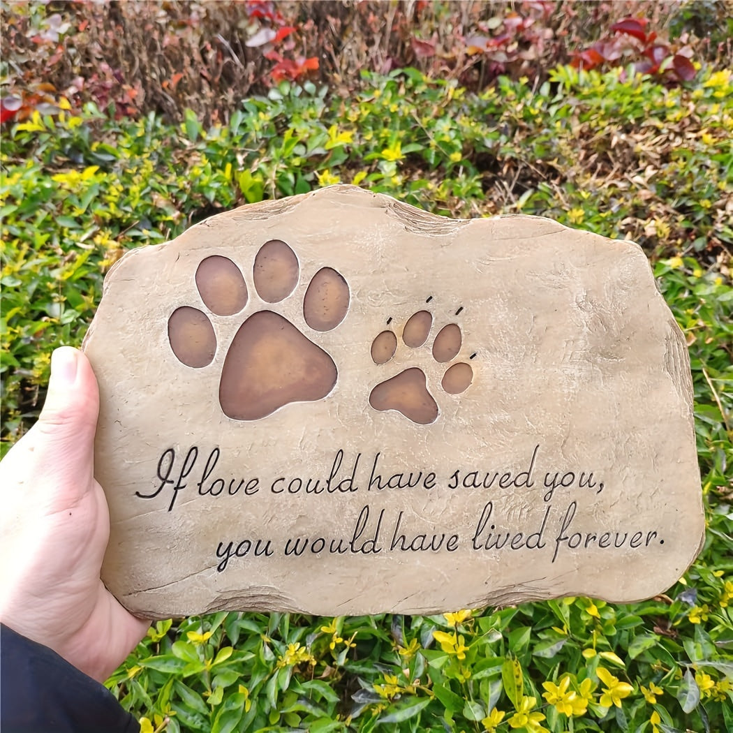 Paw Print Pet Memorial Garden Stone