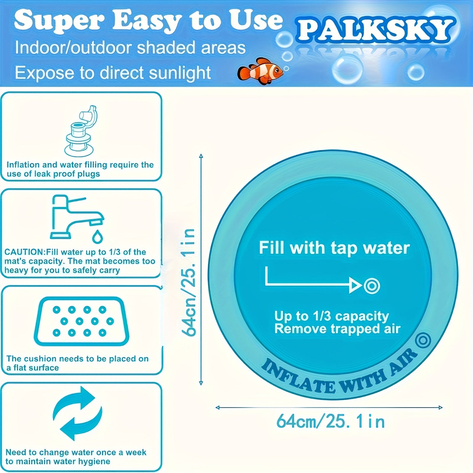 Interactive Cat Water Play Mat with Floating Fish