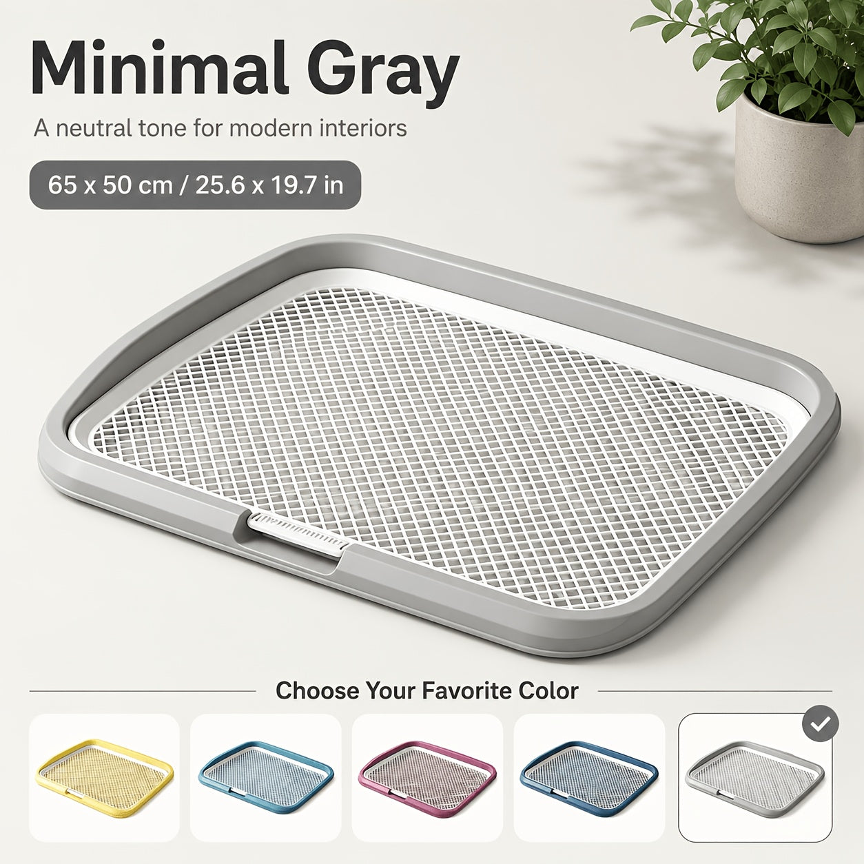 Indoor Dog Potty Tray with Removable Grate - Yellow