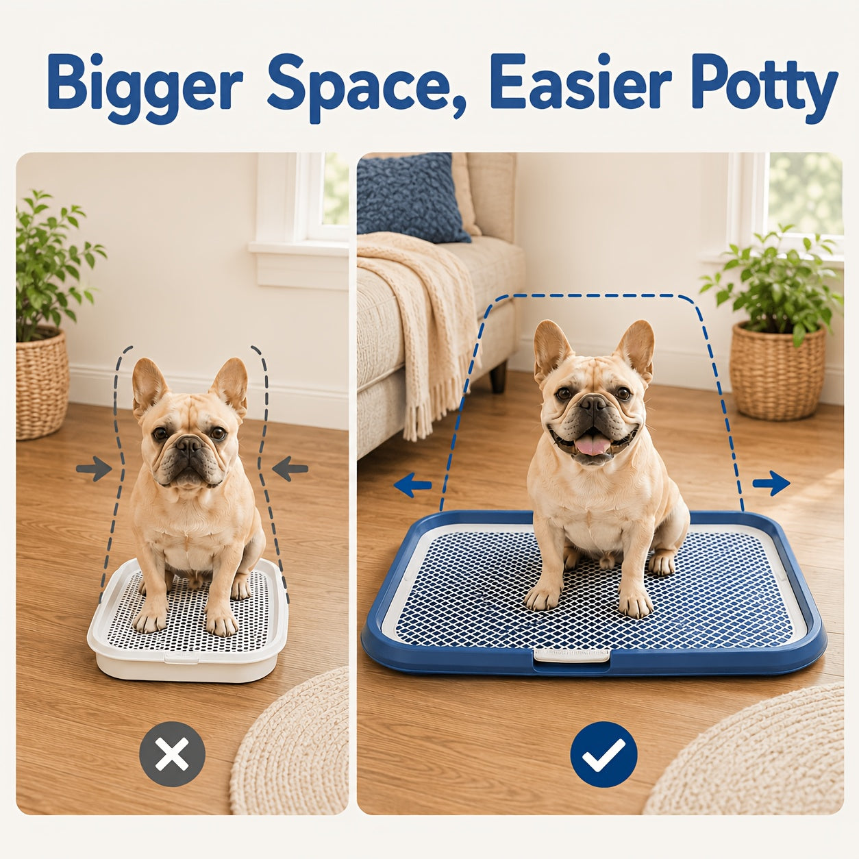 Indoor Dog Potty Tray with Removable Grate - Pink