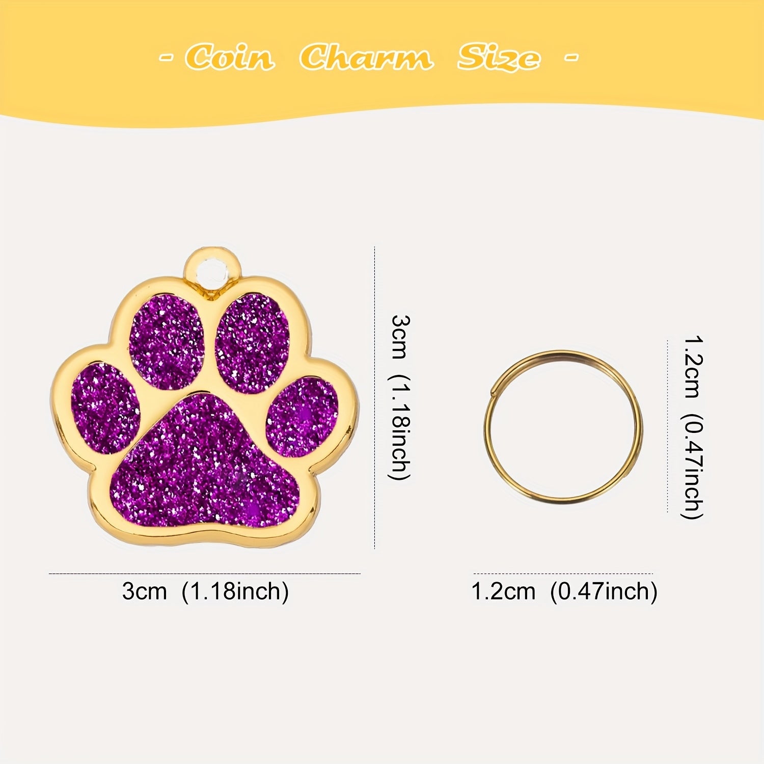 Personalized Paw-Shaped Pet ID Tag - Silvery, One size (1.18*1.18inch)