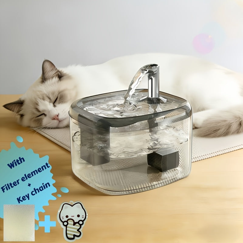 4-Stage Filtration Pet Water Fountain - Fog Silvery-Enhanced Auto Funct
