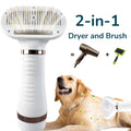 2-in-1 Low-Noise Pet Hair Dryer Brush - Golden