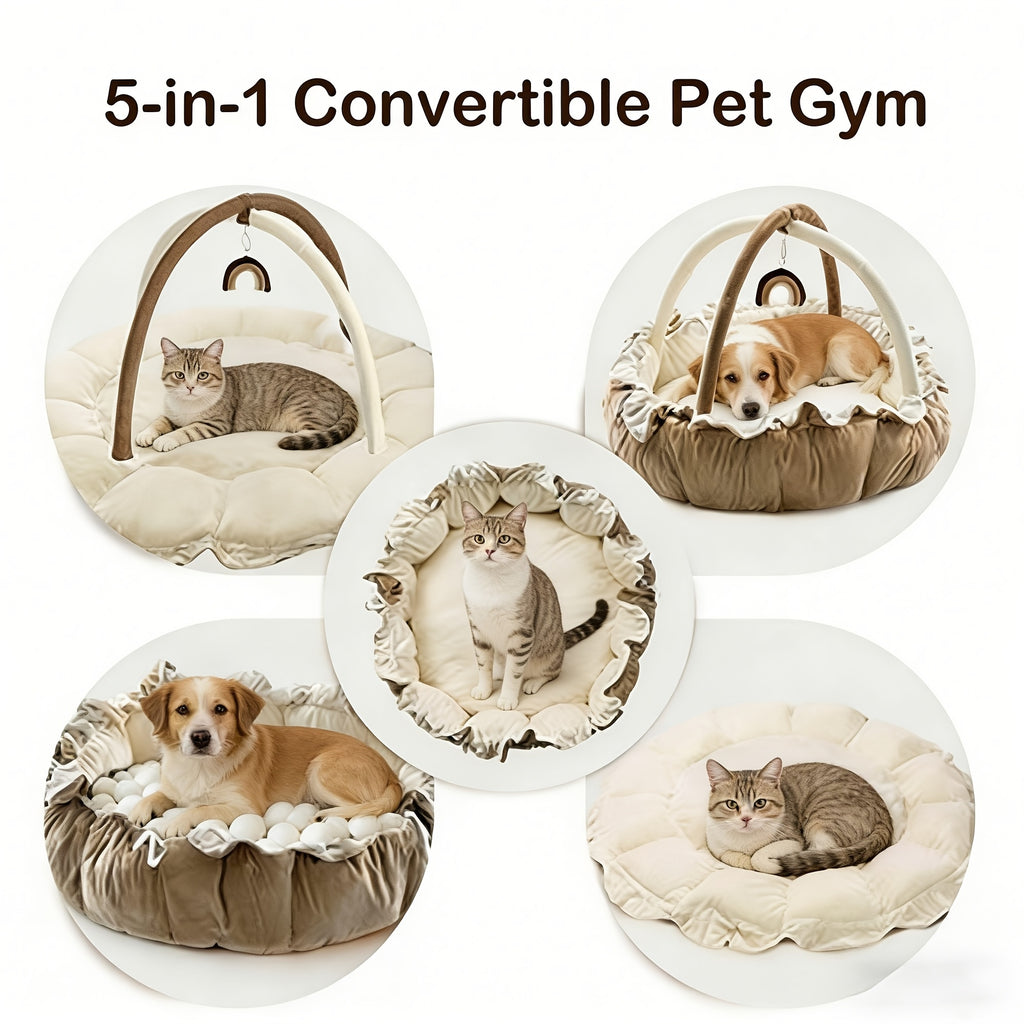 5-in-1 Reversible Plush Pet Bed