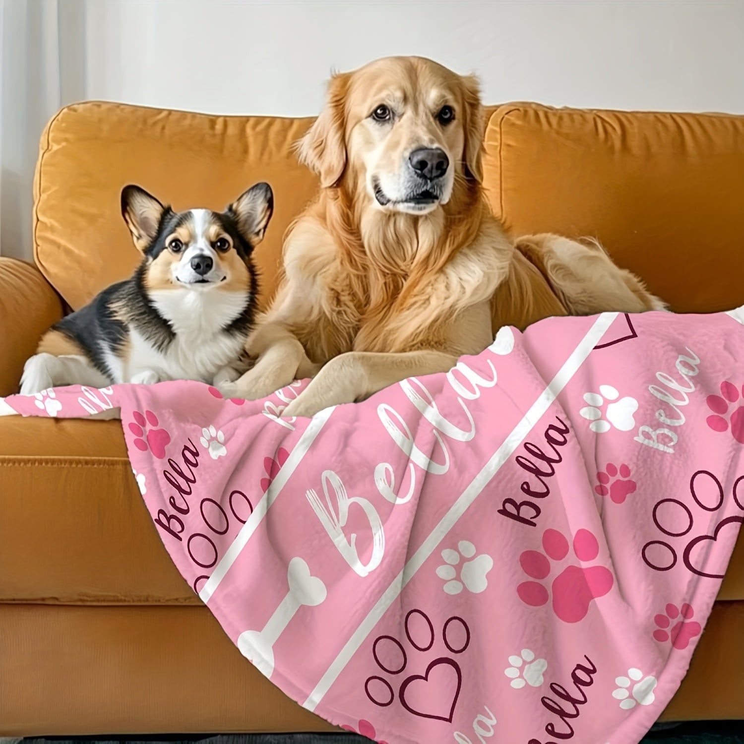 Personalized Dog Name & Number Blanket - 01, 40x50in