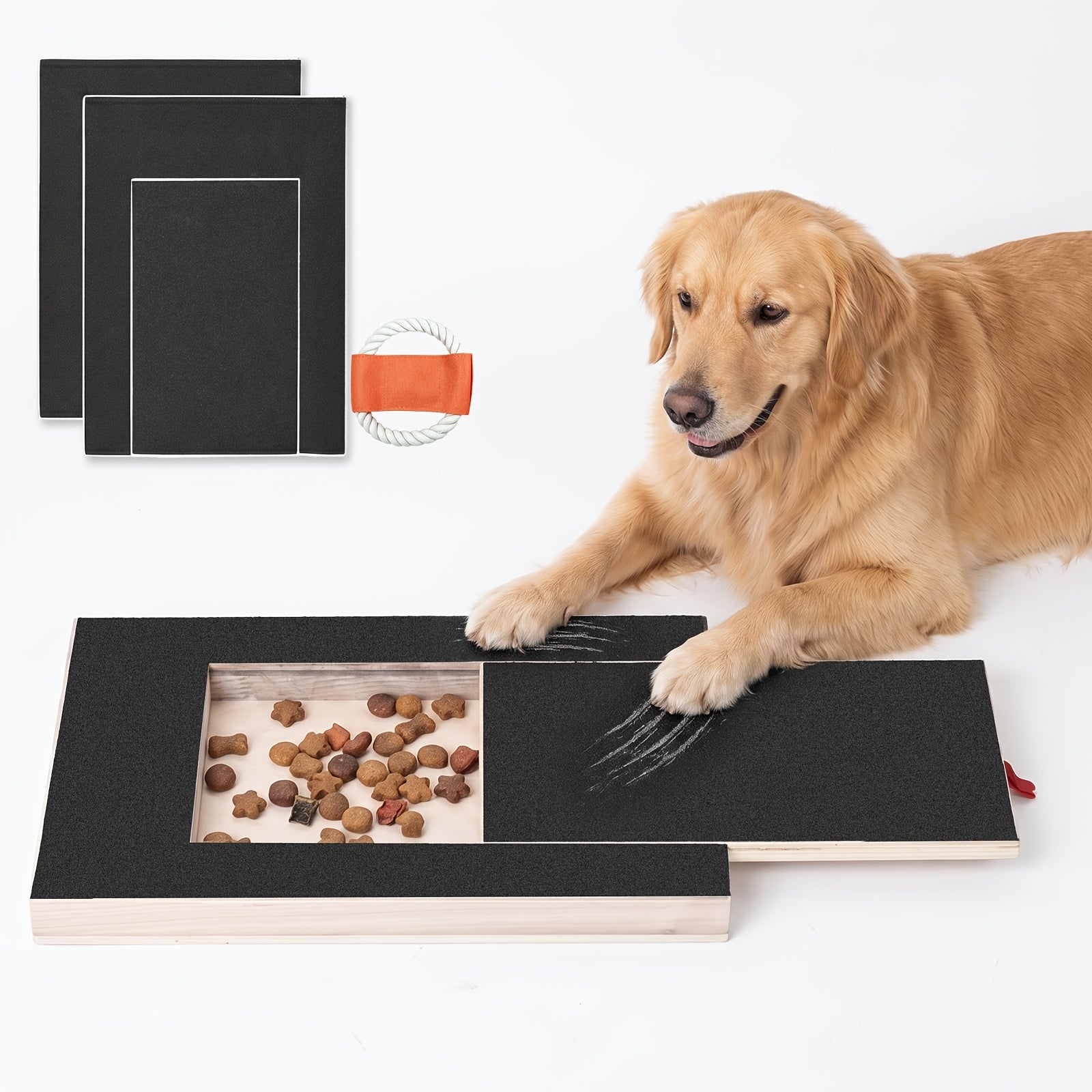 Wooden Dog Nail Scratch Board with Treat Box