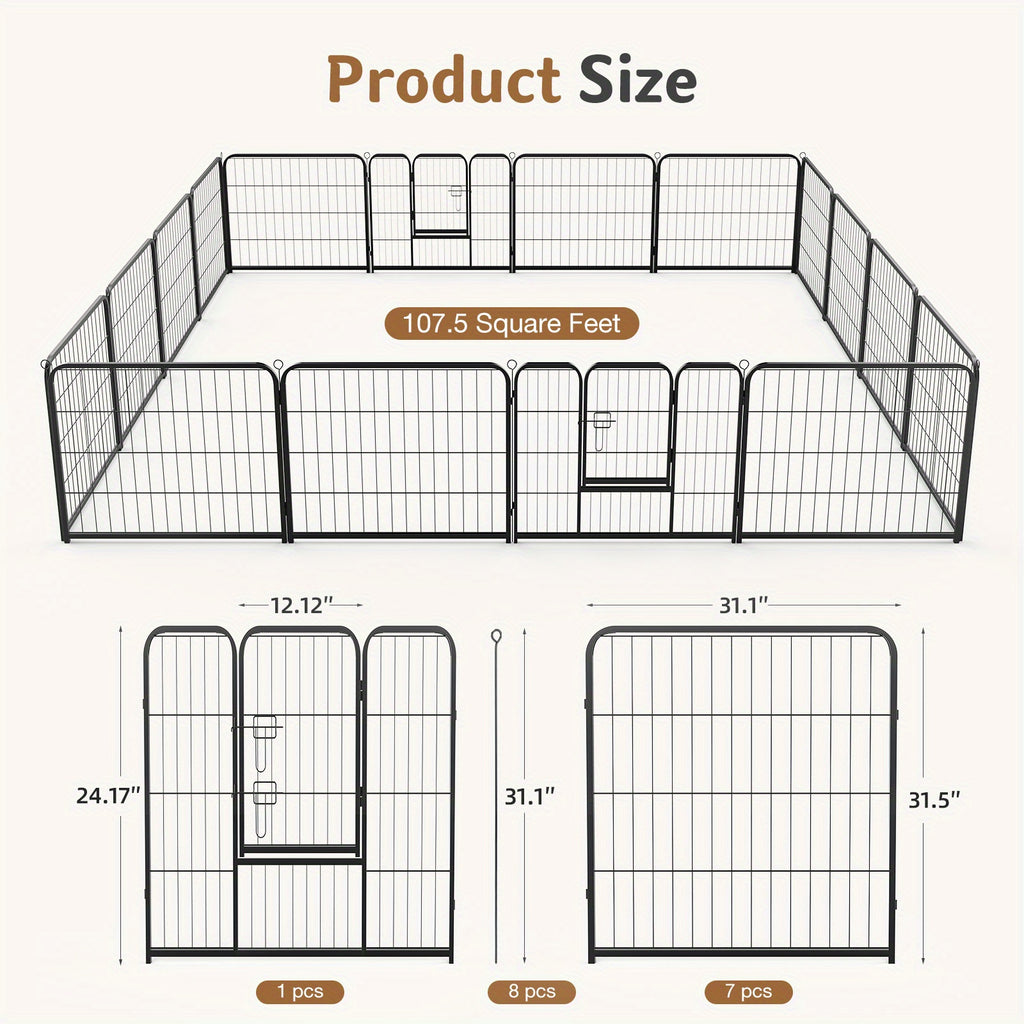 8/16-Panel Heavy-Duty Pet Playpen