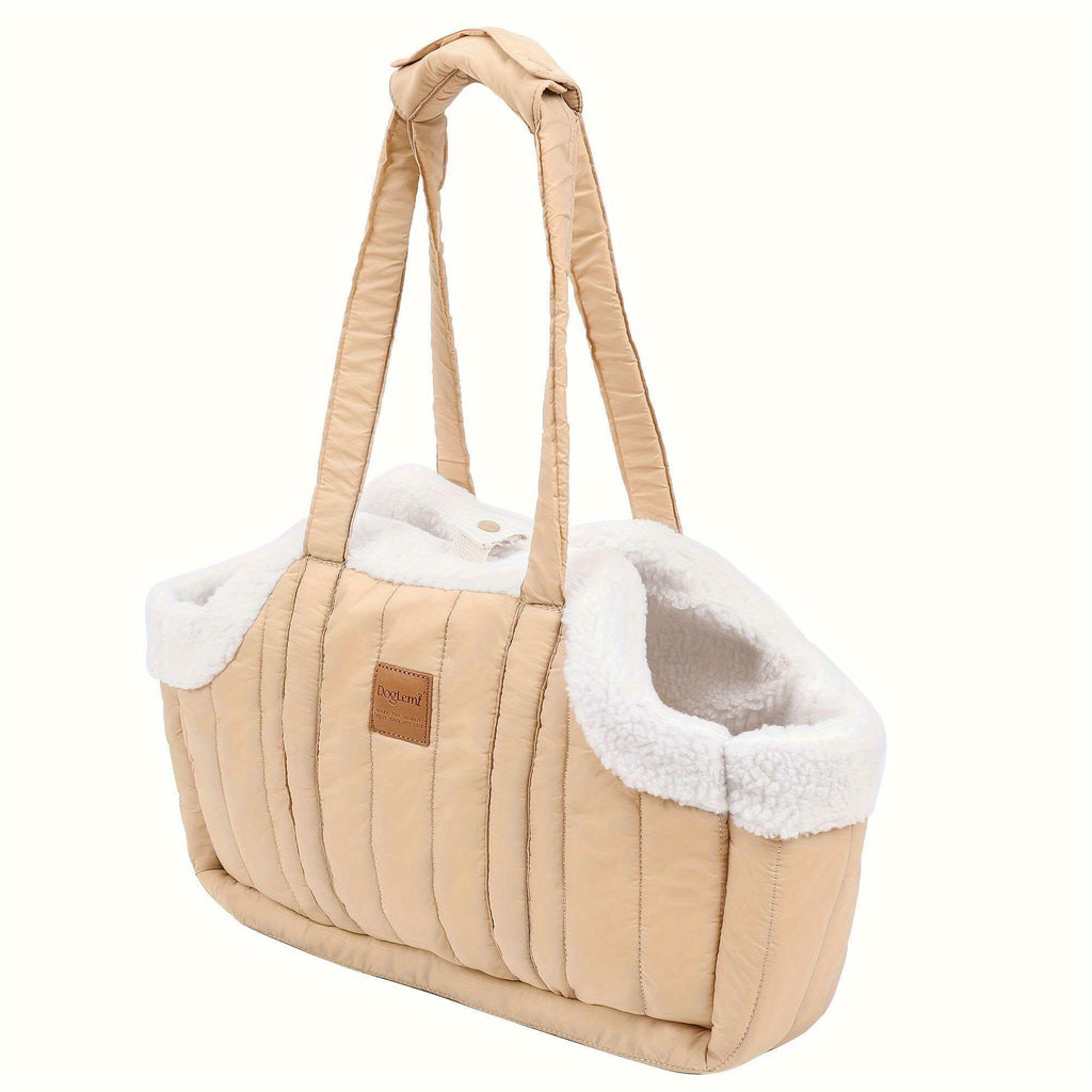 Winter Pet Carrier Handbag - pink color