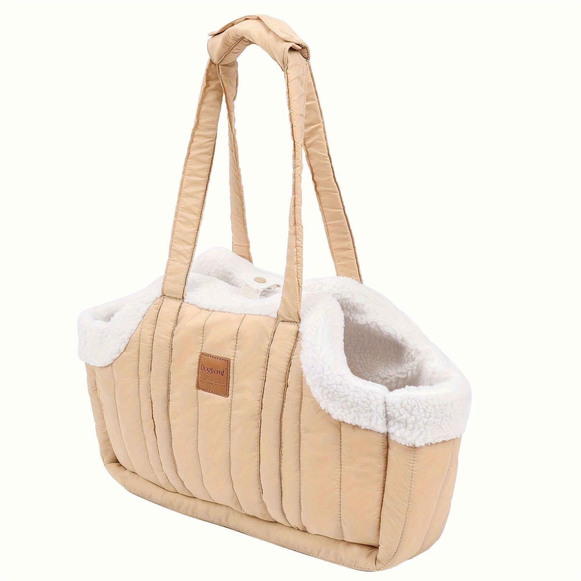 Winter Pet Carrier Handbag - pink color