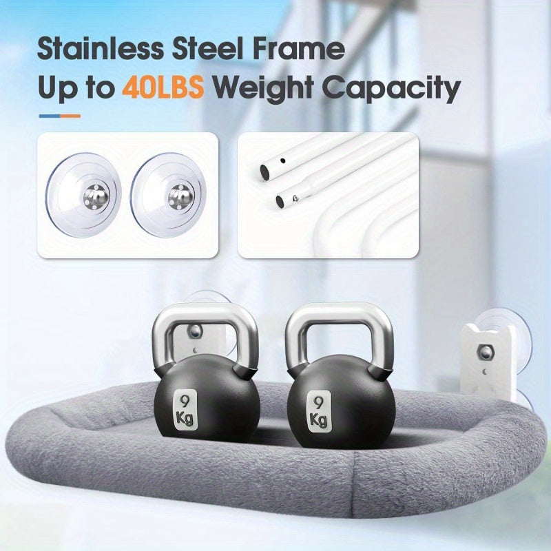 40 lb Capacity Cat Window Hammock - 【white】