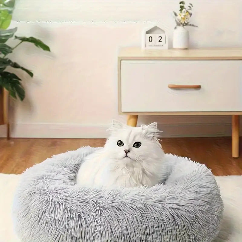 Round Cat Nest Bed for Cats and Small Dogs - Pink, M