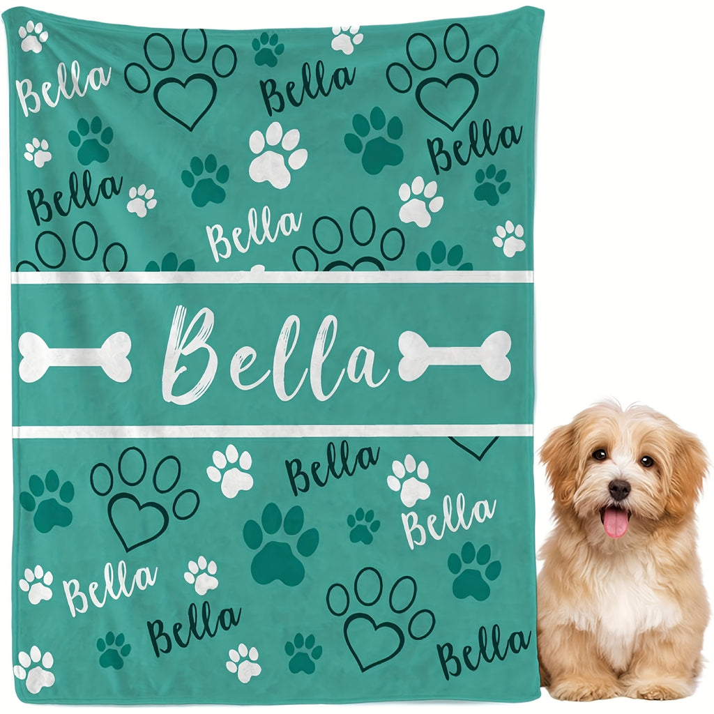Personalized Dog Name & Number Blanket - 04, 30x40in