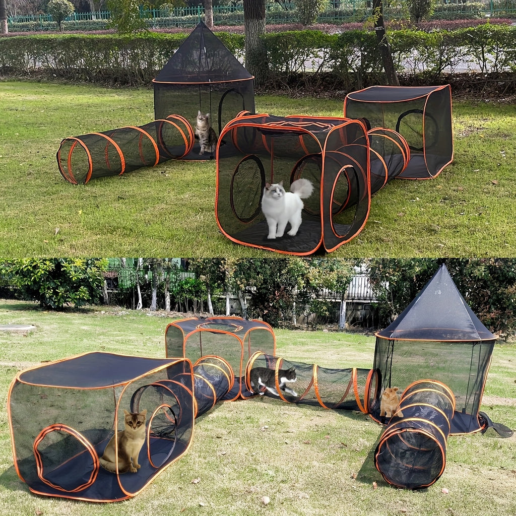 6-in-1 Pop-Up Pet Playpen and Tunnel - 6 in 1