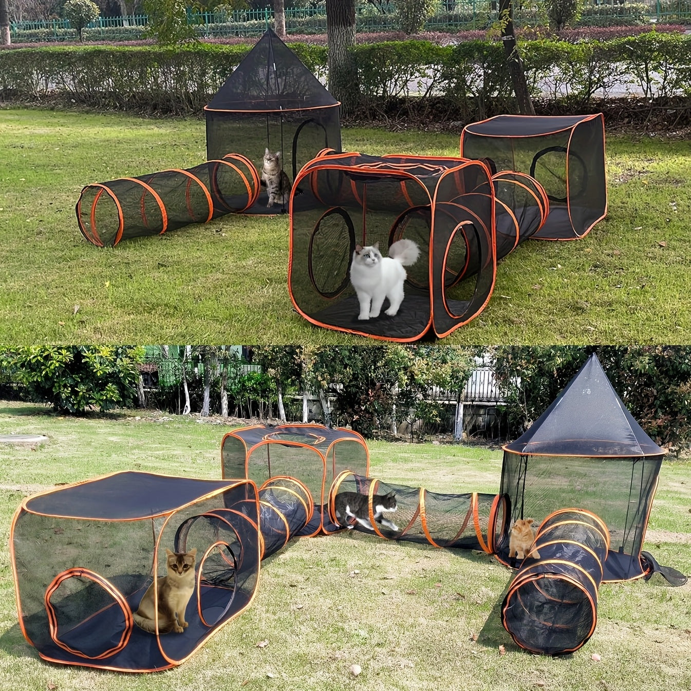 6-in-1 Pop-Up Pet Playpen and Tunnel - 6 in 1
