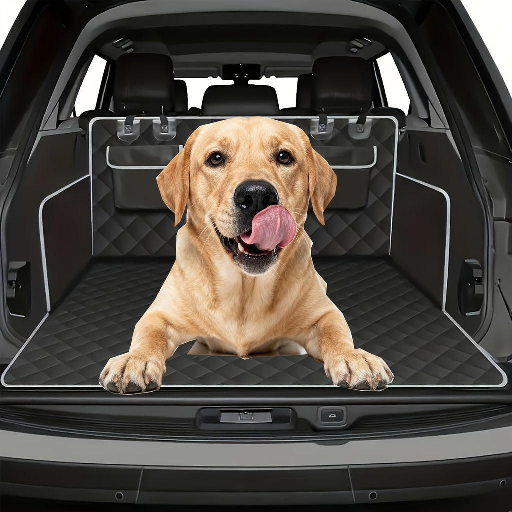 Non-Slip Dog Cargo Liner with Bumper Protector - M(Black with black edges)