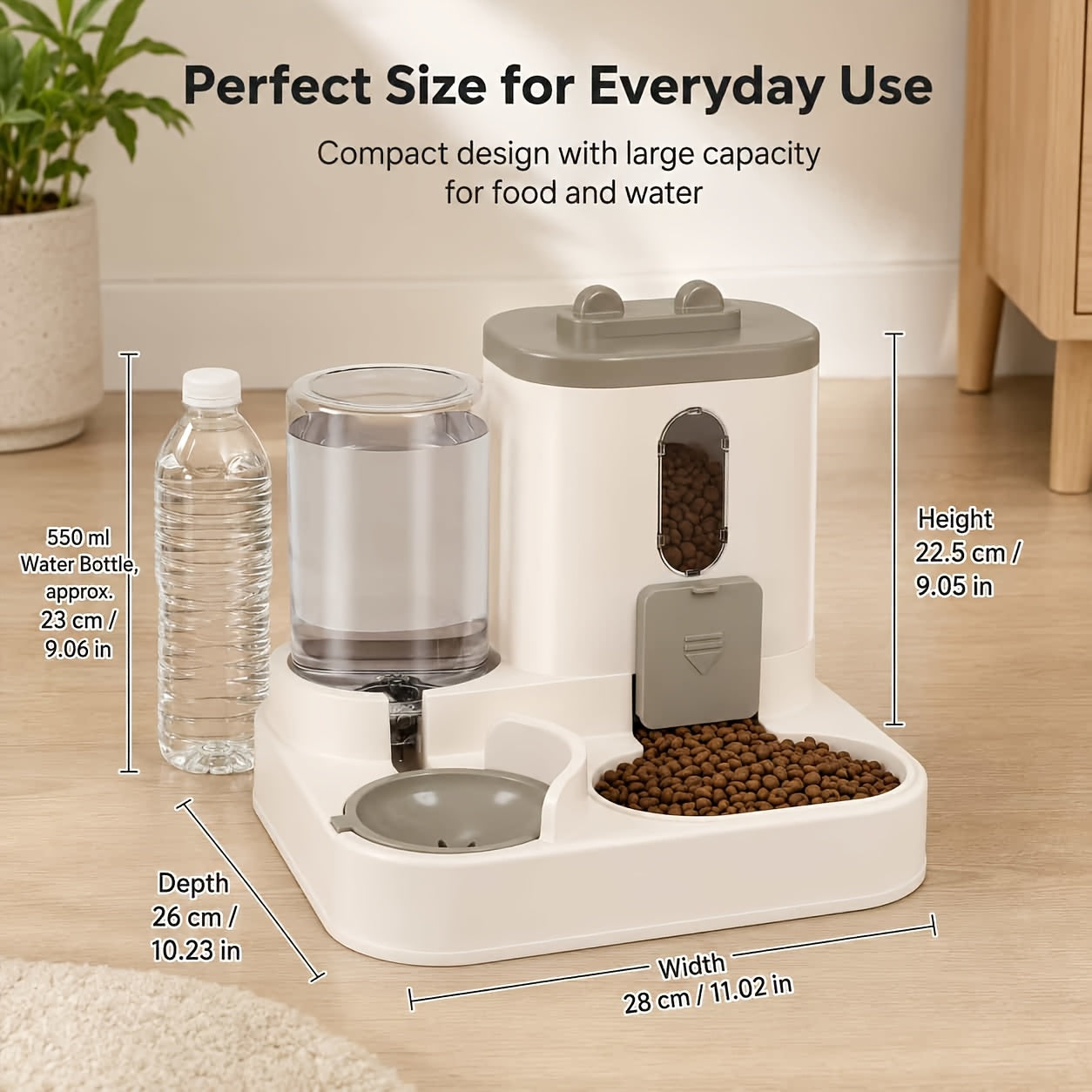 2-in-1 Gravity Pet Feeder and Water Dispenser