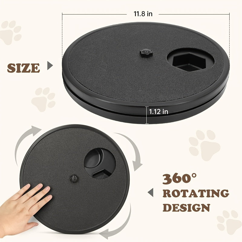 3-in-1 Rotating Dog Nail Scratch Board - Black