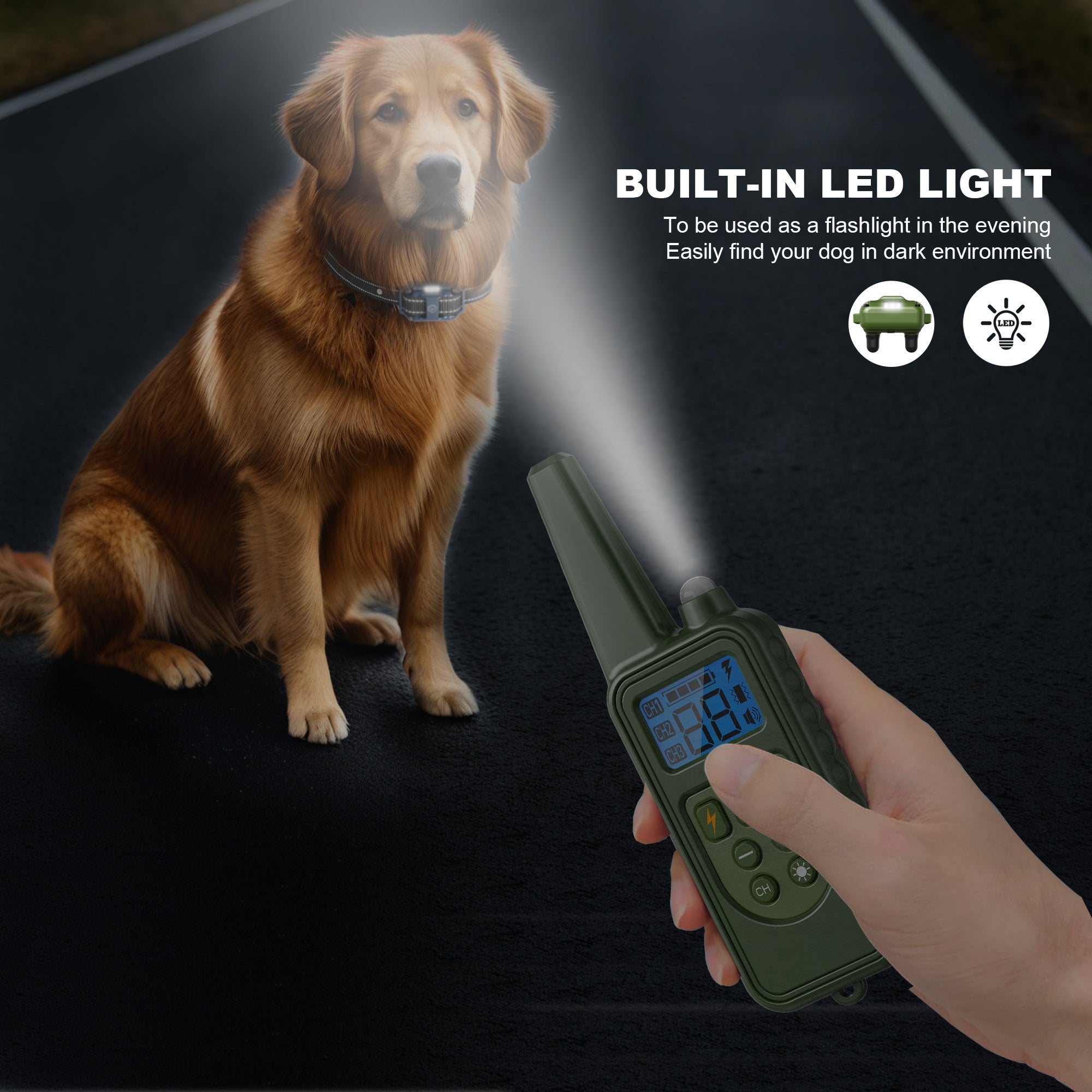 Remote Dog Training Collar with LED and 3 Modes