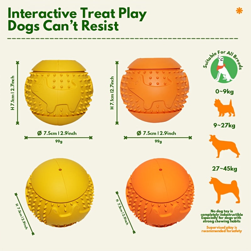 3-in-1 Dog Treat-Dispensing Puzzle Ball