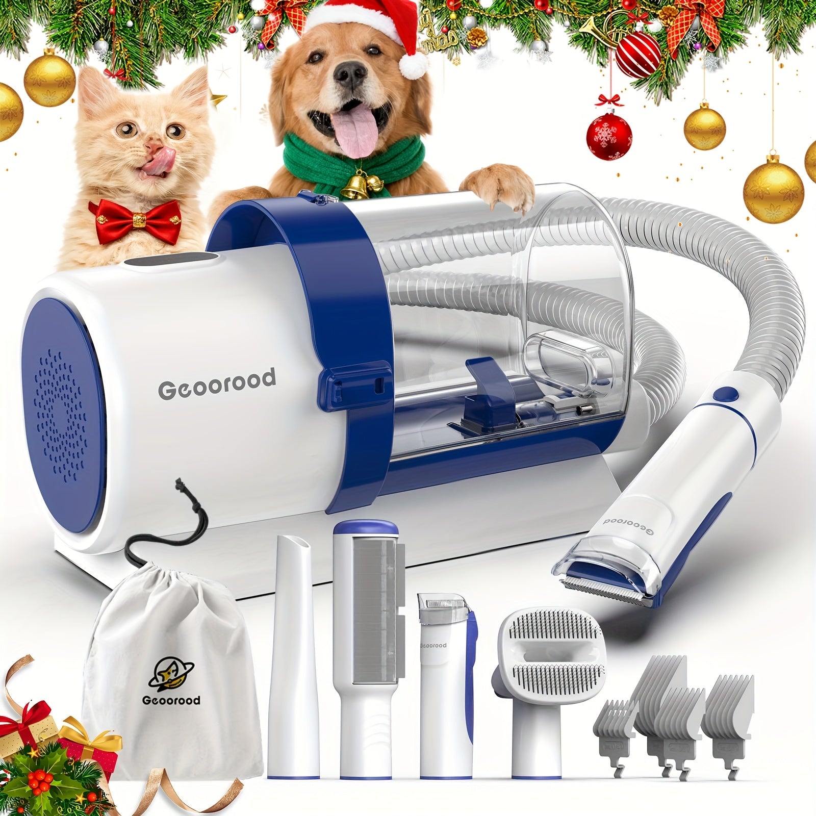 Large-Capacity Pet Grooming Vacuum Kit - BLUE G2-B