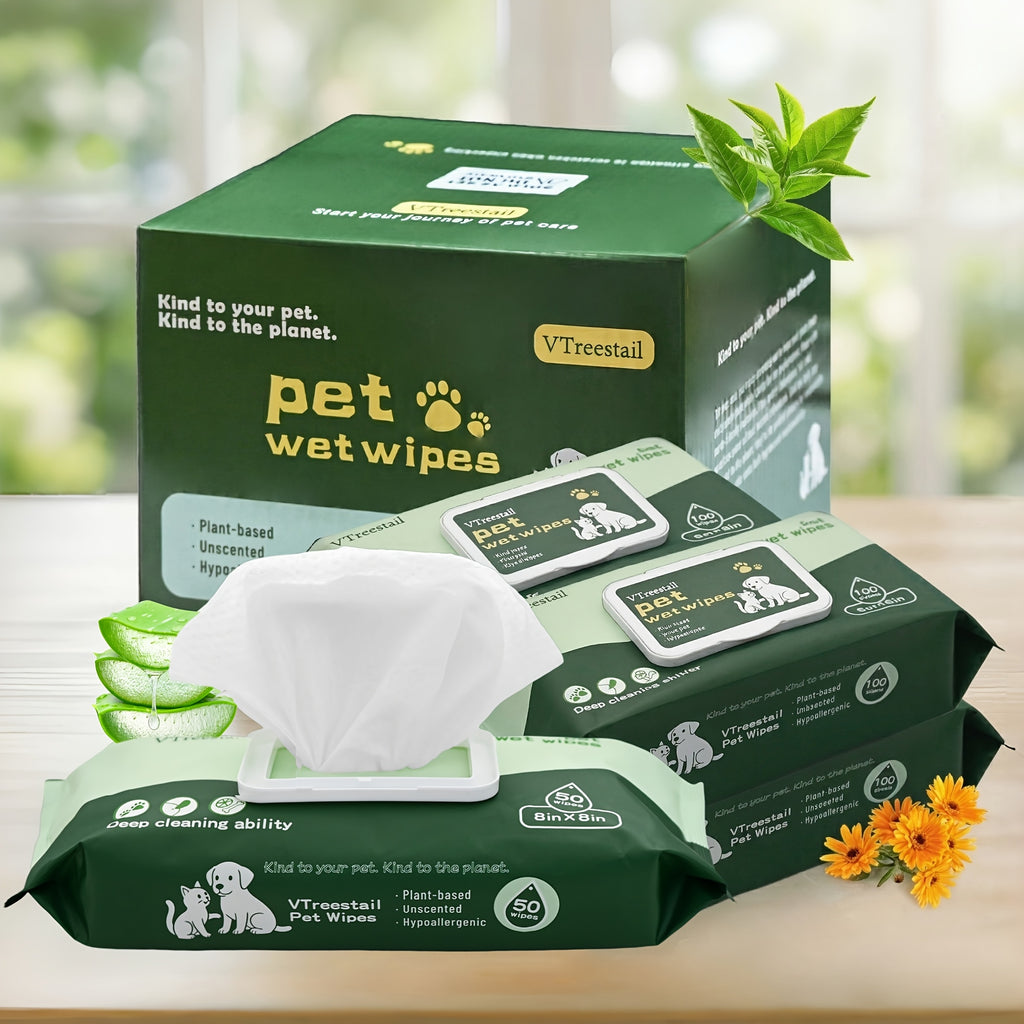 400-Count Unscented Pet Cleaning Wipes - 50 Count