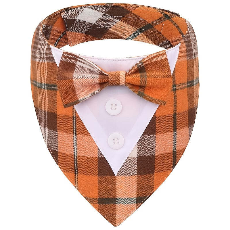 Plaid Bow Tie Pet Collar - S, Christmas