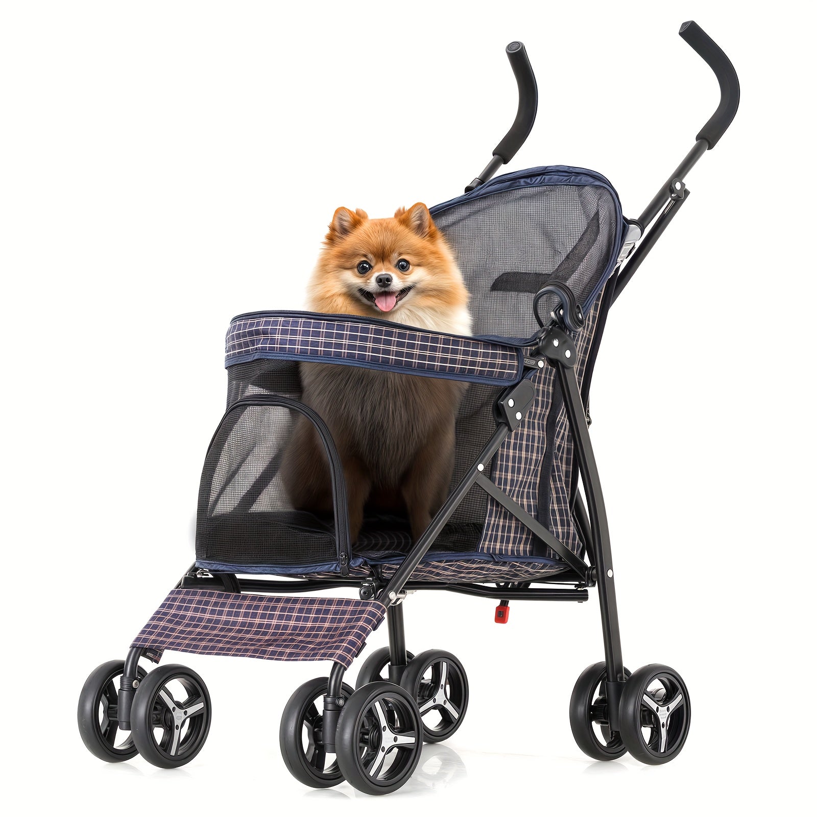 Foldable Pet Stroller for Pets up to 22 lb - pink