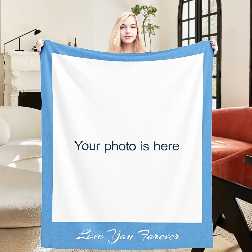 Personalized Photo Flannel Blanket - Yellow, 40"W x 50"L(103CM*129CM