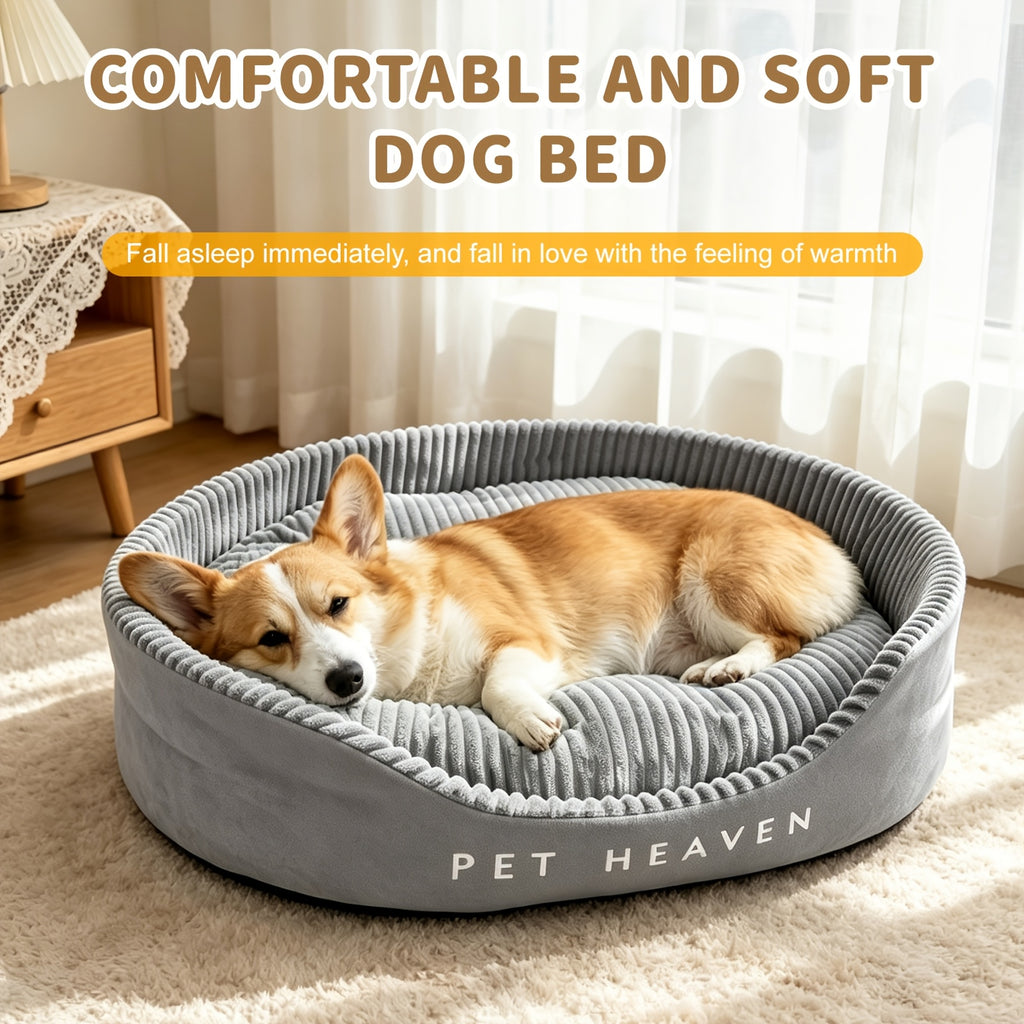 Washable Round Plush Pet Bed - XXL Replacement Single Dog Pad Large