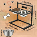 Adjustable Elevated Dog Bowl Stand with 2 Bowls