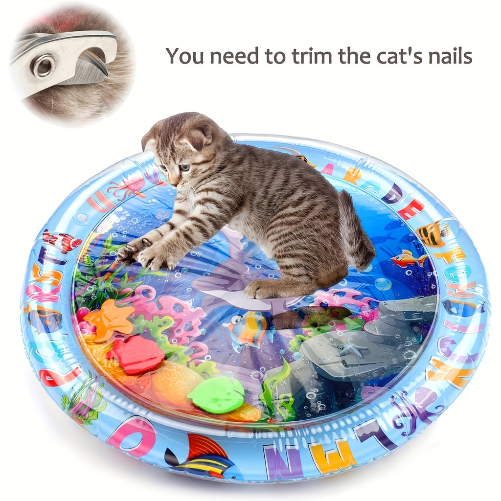 Interactive Cat Water Play Mat with Floating Fish