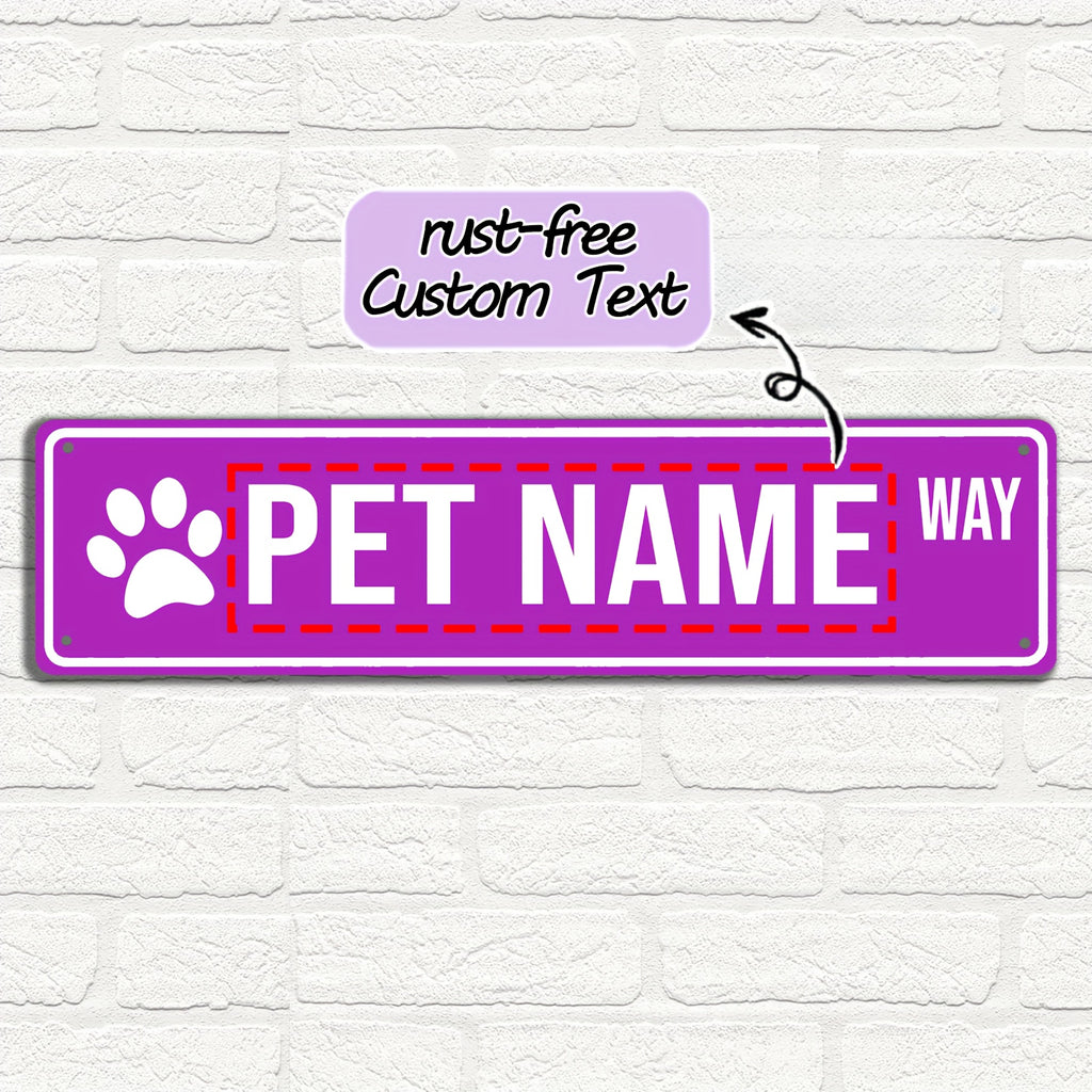 16 x 4 in Personalized Pet Name Street Sign - Blue, Vintage Style