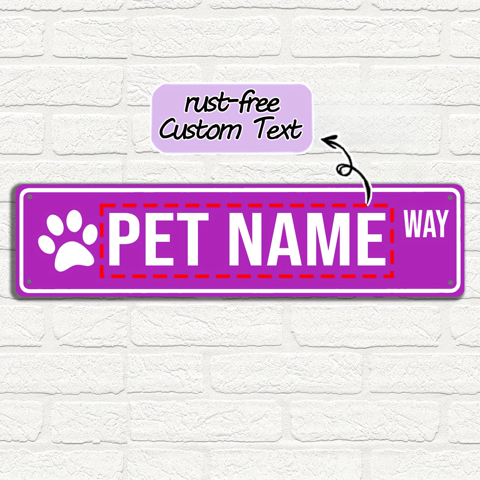 16 x 4 in Personalized Pet Name Street Sign - Blue, Vintage Style