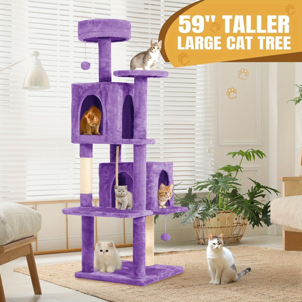 59 in Cat Tree Tower with Plush Perch