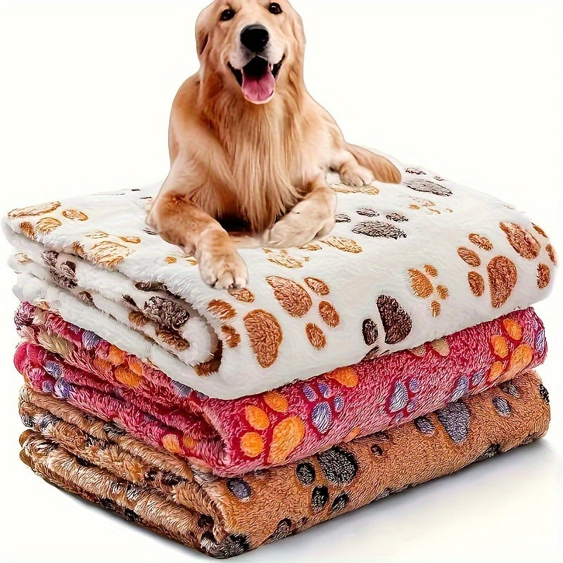 3-Pack Fleece Pet Blankets with Drying Towel - Elephant (Blue/Pink/Yellow), 41x31 Inch (Pack Of 3)