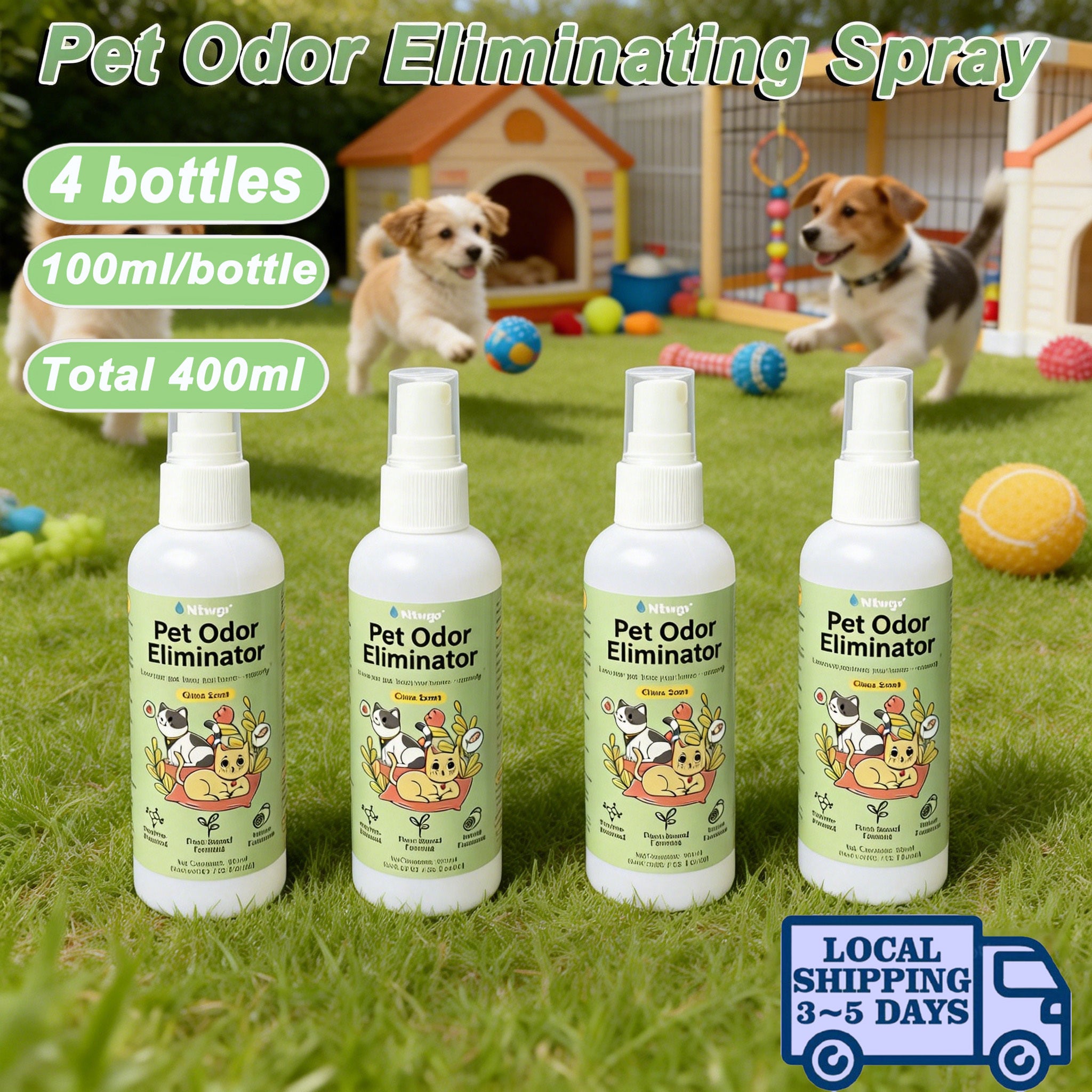 4-Pack Pet Deodorizing Spray - 4-Pack - 13.53oz - Pet Deodorizing Spray