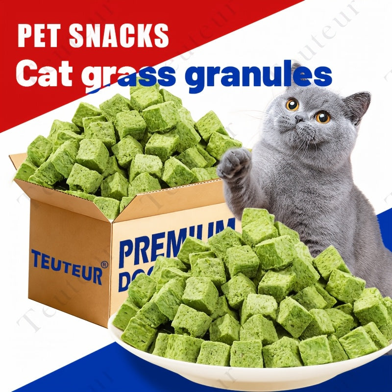 Freeze-Dried Cat Grass Treat Sticks - 155g/5.47oz Green Square Mint Granules