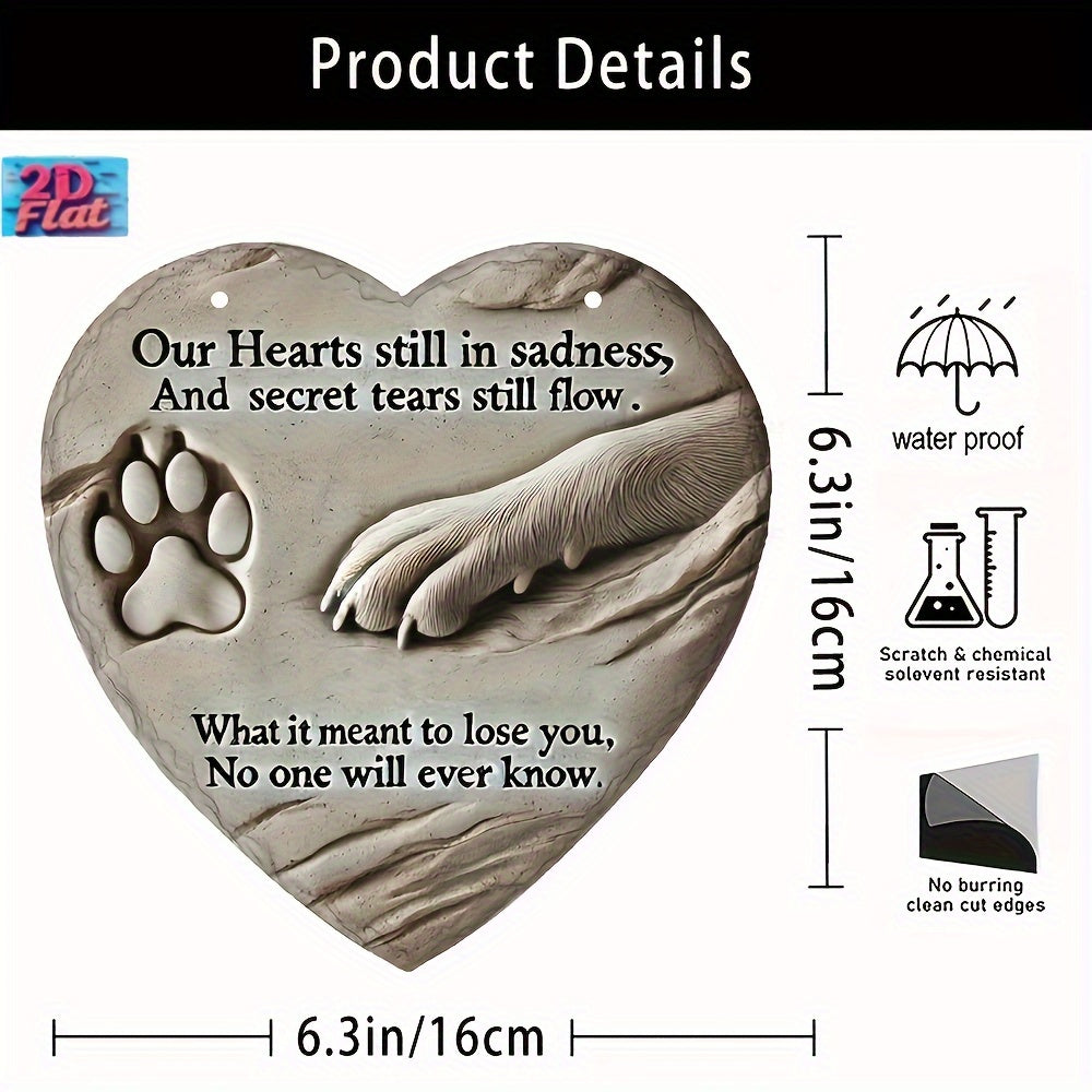 Heart-Shaped Resin Pet Memorial Stone