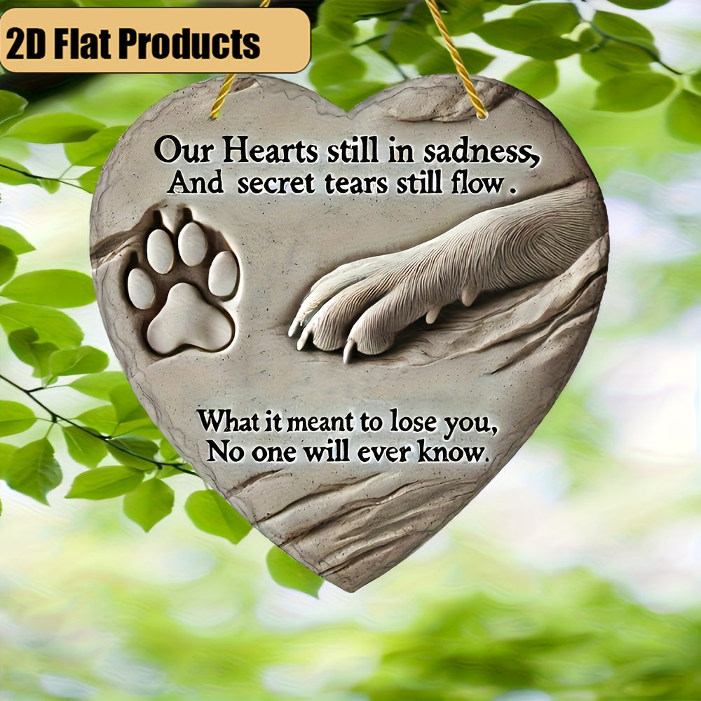 Heart-Shaped Resin Pet Memorial Stone