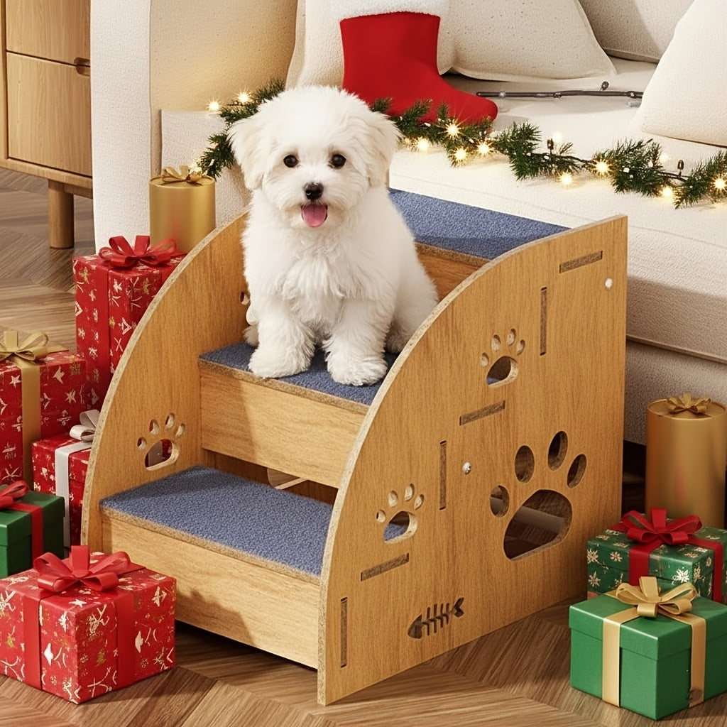 3/4-Step Pet Stairs with Safety Rails - 3 Tiers