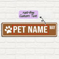 16 x 4 in Personalized Pet Name Street Sign - Brown-1, Vintage Style