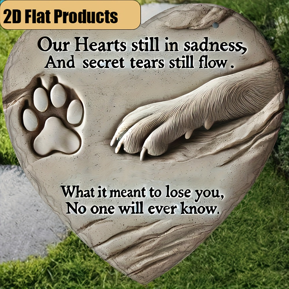 Heart-Shaped Resin Pet Memorial Stone