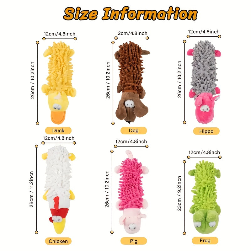 6-Piece Plush Squeaky Dog Toy Set