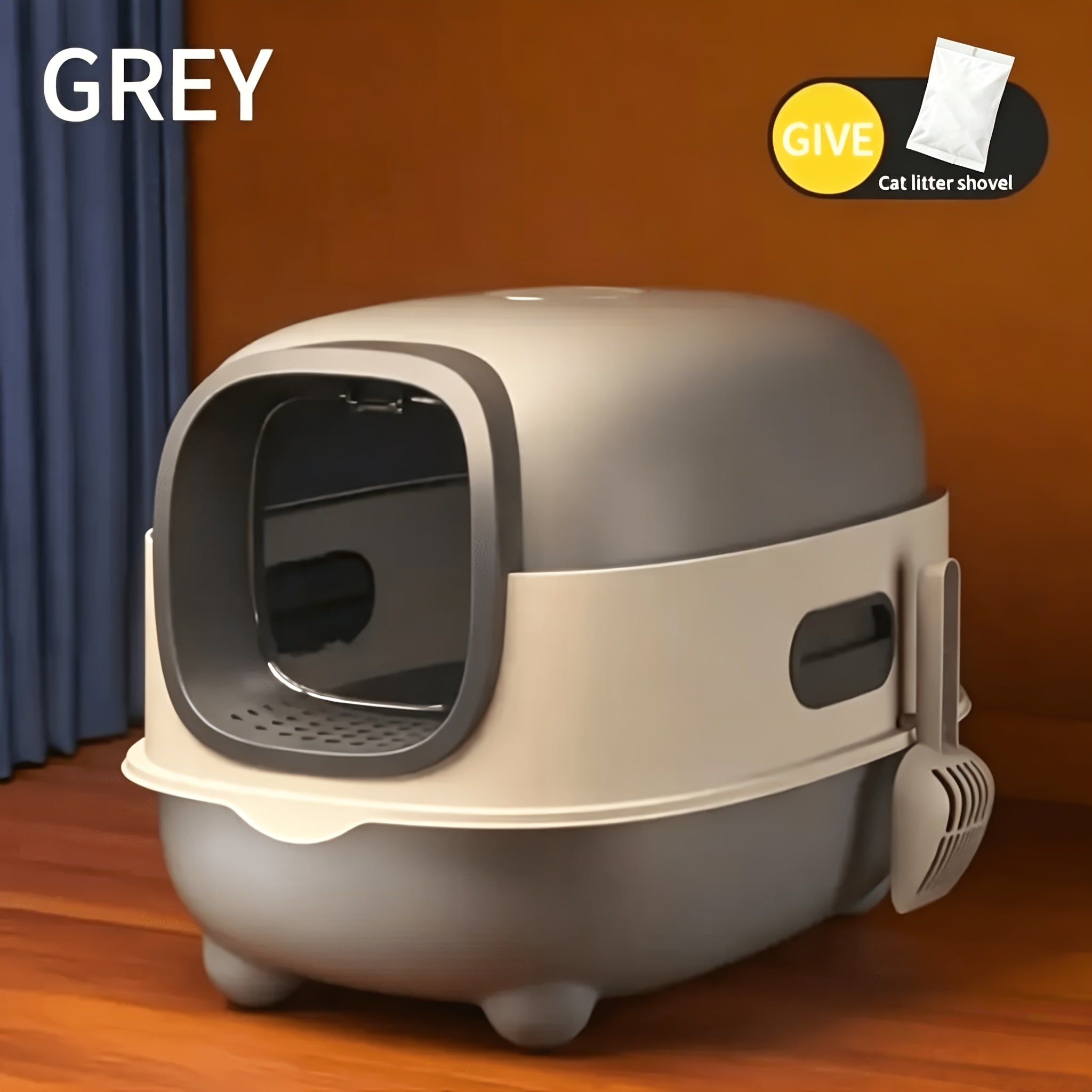 Enclosed Cat Litter Box with Scoop